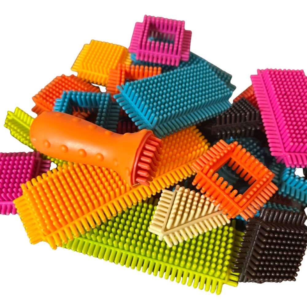 Bristle Blocks Building Toys - Colorful, Interlocking, Sensory - Lot of 24 Parts - Picture 3 of 5